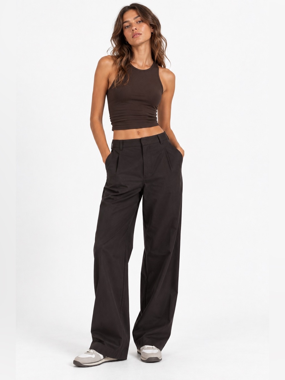 Gap Fit High Rise Runaround Relaxed Trouser Terra Brown Size xs petite new